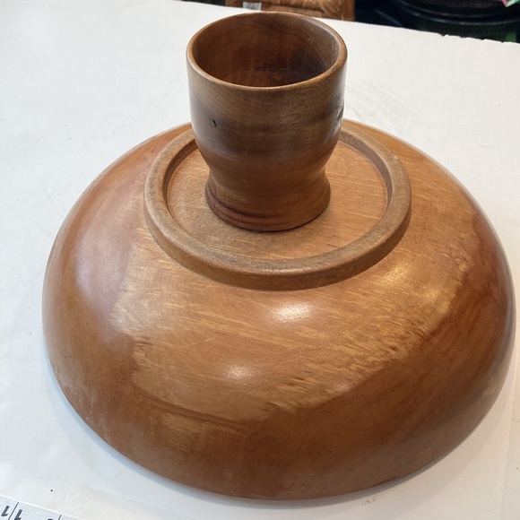 Oregon Myrtle Wood Bowl & VTG. Utensil Cup Organizer EUC VTG Mid Century Modern - Picture 4 of 16